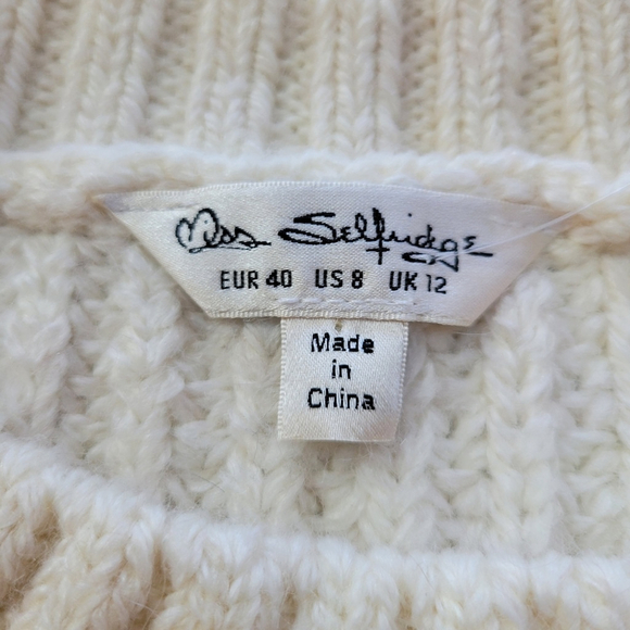 Miss Selfridge 3/4 Sleeve Sweater Women's Size 8 - Picture 5 of 7